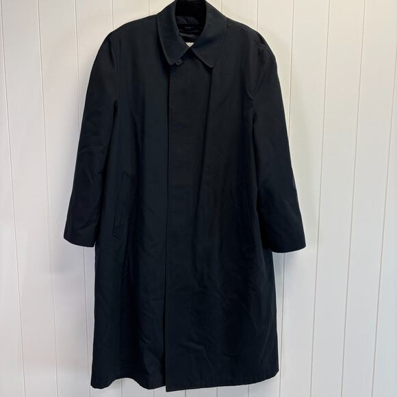 London Fog Mens Classic Minimalist All Weather Trench Coat Size 40 City Academia - Picture 1 of 9